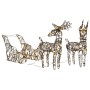 Christmas reindeer and sleigh with 160 warm white LED rattan by , Christmas lights - Ref: Foro24-372167, Price: 60,45 €, Disc...