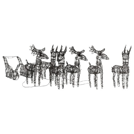 Christmas reindeer and sleigh made of rattan with 320 warm white LEDs by , Christmas lights - Ref: Foro24-3200677, Price: 141...