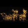 Christmas reindeer and sleigh made of rattan with 320 warm white LEDs by , Christmas lights - Ref: Foro24-3200677, Price: 141...