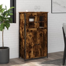 Tall smoked oak plywood highboard 62x32x106.5 cm by , Sideboards - Ref: Foro24-834207, Price: 104,99 €, Discount: %