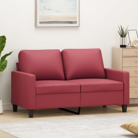 Sofá de 2 plazas de cuero sintético rojo vino 120 cm de , Sofás - Ref: Foro24-359135, Precio: 231,42 €, Descuento: %