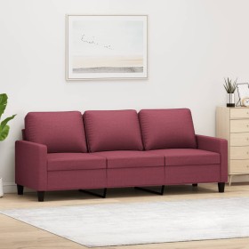 Sofá de 3 plazas de tela rojo tinto 180 cm de , Sofás - Ref: Foro24-359177, Precio: 298,99 €, Descuento: %