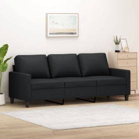 3-seater black synthetic leather sofa 180 cm by , Sofas - Ref: Foro24-359142, Price: 297,42 €, Discount: %