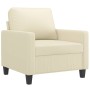 Sillón cuero sintético crema 60 cm de , Sofás - Ref: Foro24-359128, Precio: 154,02 €, Descuento: %