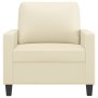 Sillón cuero sintético crema 60 cm de , Sofás - Ref: Foro24-359128, Precio: 154,02 €, Descuento: %