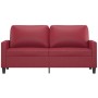 Sofá de 2 plazas de cuero sintético rojo vino 140 cm de , Sofás - Ref: Foro24-359140, Precio: 243,51 €, Descuento: %