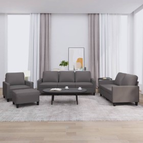 Set Sofas mit Kissen 4 Stück Kunstleder grau von , Sofas - Ref: Foro24-3201405, Preis: 690,99 €, Rabatt: %