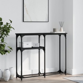 Black engineered wood console table 90x22.5x75 cm by , Side tables - Ref: Foro24-834090, Price: 43,68 €, Discount: %