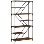 Engineered wood and smoked oak steel shelving unit 91x36x176cm by , Bookcases and shelves - Ref: Foro24-835416, Price: 75,10 ...