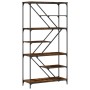 Engineered wood and smoked oak steel shelving unit 91x36x176cm by , Bookcases and shelves - Ref: Foro24-835416, Price: 75,10 ...