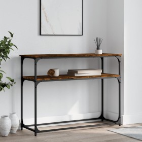 Engineered wood smoked oak console table 100x35.5x75 cm by , Side tables - Ref: Foro24-834067, Price: 50,24 €, Discount: %