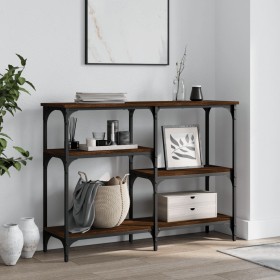 Engineered wood brown oak console table 102x29x75 cm by , Side tables - Ref: Foro24-834084, Price: 56,92 €, Discount: %