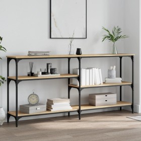 Engineered wood Sonoma oak console table 160x29x75 cm by , Side tables - Ref: Foro24-834086, Price: 80,56 €, Discount: %