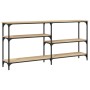 Mesa consola madera de ingeniería roble Sonoma 160x29x75 cm de , Mesas auxiliares - Ref: Foro24-834086, Precio: 83,21 €, Desc...