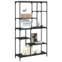 Engineered wood and black steel shelf 99x35.5x176 cm by , Bookcases and shelves - Ref: Foro24-835409, Price: 94,91 €, Discoun...