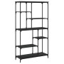 Engineered wood and black steel shelf 99x35.5x176 cm by , Bookcases and shelves - Ref: Foro24-835409, Price: 94,91 €, Discoun...