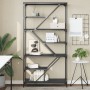 Engineered wood and black steel shelf 99x35.5x176 cm by , Bookcases and shelves - Ref: Foro24-835414, Price: 77,37 €, Discoun...