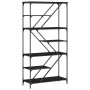 Engineered wood and black steel shelf 99x35.5x176 cm by , Bookcases and shelves - Ref: Foro24-835414, Price: 77,37 €, Discoun...