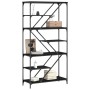 Engineered wood and black steel shelf 99x35.5x176 cm by , Bookcases and shelves - Ref: Foro24-835414, Price: 77,37 €, Discoun...