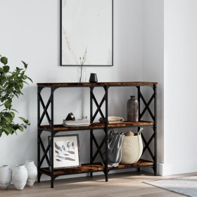 Engineered wood smoked oak console table 100x28x80.5 cm by , Side tables - Ref: Foro24-835421, Price: 48,99 €, Discount: %