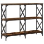 Engineered wood smoked oak console table 100x28x80.5 cm by , Side tables - Ref: Foro24-835421, Price: 47,25 €, Discount: %