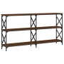 Engineered wood brown oak console table 156x28x80.5 cm by , Side tables - Ref: Foro24-835428, Price: 61,98 €, Discount: %