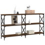 Engineered wood brown oak console table 156x28x80.5 cm by , Side tables - Ref: Foro24-835428, Price: 62,99 €, Discount: %