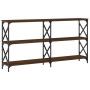 Engineered wood brown oak console table 156x28x80.5 cm by , Side tables - Ref: Foro24-835428, Price: 62,99 €, Discount: %