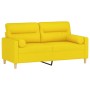 Sofá de 2 plazas con cojines tela amarillo claro 140 cm de , Sofás - Ref: Foro24-3200826, Precio: 257,06 €, Descuento: %