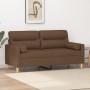 2-seater sofa with brown fabric cushions 140 cm by , Sofas - Ref: Foro24-3200824, Price: 243,39 €, Discount: %