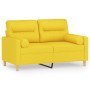 Sofá de 2 plazas con cojines tela amarillo claro 120 cm de , Sofás - Ref: Foro24-3200818, Precio: 246,85 €, Descuento: %