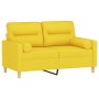 Sofá de 2 plazas con cojines tela amarillo claro 120 cm de , Sofás - Ref: Foro24-3200818, Precio: 246,85 €, Descuento: %