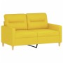 Sofá de 2 plazas con cojines tela amarillo claro 120 cm de , Sofás - Ref: Foro24-3200818, Precio: 246,85 €, Descuento: %