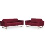 2-teilige Sofagarnitur aus weinrotem Stoff von , Sofas - Ref: Foro24-276865, Preis: 872,33 €, Rabatt: %