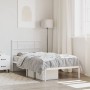 Metal bed frame with white headboard 100x200 cm by , Beds and slatted bases - Ref: Foro24-355311, Price: 64,99 €, Discount: %