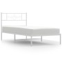 Estructura de cama de metal con cabecero blanco 100x200 cm de , Camas y somieres - Ref: Foro24-355311, Precio: 64,99 €, Descu...