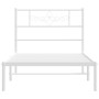 Estructura de cama de metal con cabecero blanco 100x200 cm de , Camas y somieres - Ref: Foro24-355311, Precio: 64,99 €, Descu...