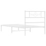 Estructura de cama de metal con cabecero blanco 80x200 cm de , Camas y somieres - Ref: Foro24-355307, Precio: 60,72 €, Descue...