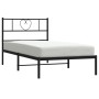 Bed frame with black metal headboard 90x190 cm by , Beds and slatted bases - Ref: Foro24-355455, Price: 62,73 €, Discount: %