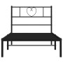 Bed frame with black metal headboard 90x190 cm by , Beds and slatted bases - Ref: Foro24-355455, Price: 62,73 €, Discount: %