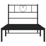 Bed frame with black metal headboard 100x190 cm by , Beds and slatted bases - Ref: Foro24-355457, Price: 62,46 €, Discount: %