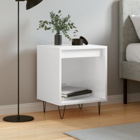 Glossy white engineered wood bedside table 40x35x50 cm by , Nightstands - Ref: Foro24-830720, Price: 36,20 €, Discount: %