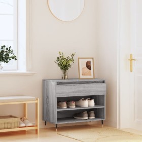 Sonoma gray plywood shoe cabinet 70x36x60 cm by , Shoe racks and shoe organizers - Ref: Foro24-831434, Price: 39,99 €, Discou...