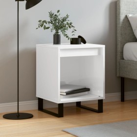 Glossy white engineered wood bedside table 40x35x50 cm by , Nightstands - Ref: Foro24-830736, Price: 30,93 €, Discount: %