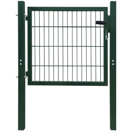 Puerta de vallado de acero verde 105x150 cm de vidaXL, Puertas de jardín - Ref: Foro24-142028, Precio: 153,99 €, Descuento: %