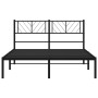 Bed frame with black metal headboard 160x200 cm by , Beds and slatted bases - Ref: Foro24-372182, Price: 103,99 €, Discount: %