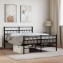 Black metal headboard and footboard bed frame 140x190 cm by , Beds and slatted bases - Ref: Foro24-355677, Price: 101,77 €, D...