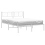 White metal bed frame with headboard 160x200 cm by , Beds and slatted bases - Ref: Foro24-372231, Price: 97,21 €, Discount: %