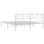 Metallbettgestell mit weißem Kopfteil 183x213 cm von , Betten und Lattenroste - Ref: Foro24-372233, Preis: 102,99 €, Rabatt: %