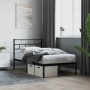 Estructura de cama con cabecero metal negro 100x200 cm de , Camas y somieres - Ref: Foro24-355654, Precio: 70,81 €, Descuento: %